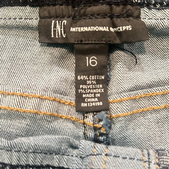 INC international concepts Blue Denim Jeans with Black Waistband - Picture 3 of 4